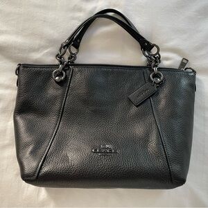 Coach Black Leather Satchel Handbag